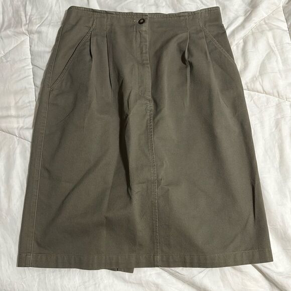Liz Sport Green Khaki Skirt 10 - Picture 1 of 3